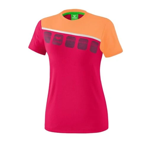 Erima 5-C T-Shirt Damen Pink Orange -Sportbekleidungs Geschäft 10124103 erima 5 c t shirt damen pink orange