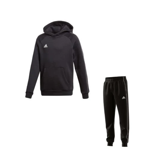 Adidas Core 18 Hoody + Hose Set Kids Schwarz -Sportbekleidungs Geschäft 10188484 adidas core 18 hoody hose set kids schwarz