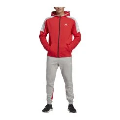 Adidas MTS Fleece Freizeitanzug Rot Grau -Sportbekleidungs Geschäft 10229346 adidas mts fleece freizeitanzug rot grau 2