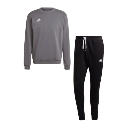 Adidas Entrada 22 Sweater Jogging Set Grau Schwarz -Sportbekleidungs Geschäft 10230245 adidas entrada 22 sweater jogging set grau schwarz