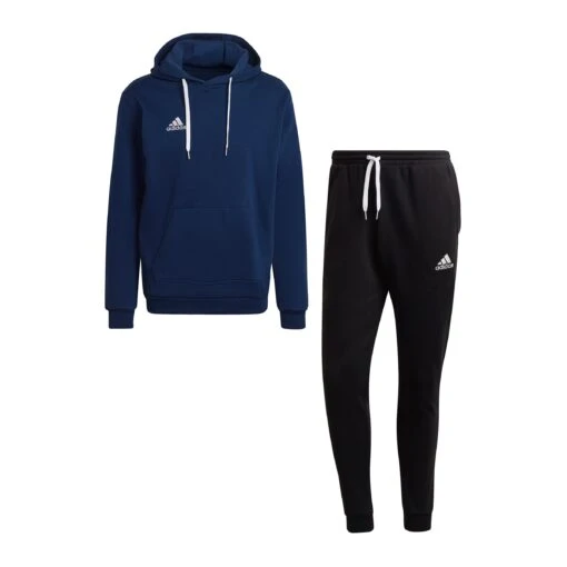 Adidas Entrada 22 Hoody Jogging Set Blau Schwarz -Sportbekleidungs Geschäft 10230257 adidas entrada 22 hoody jogging set blau schwarz