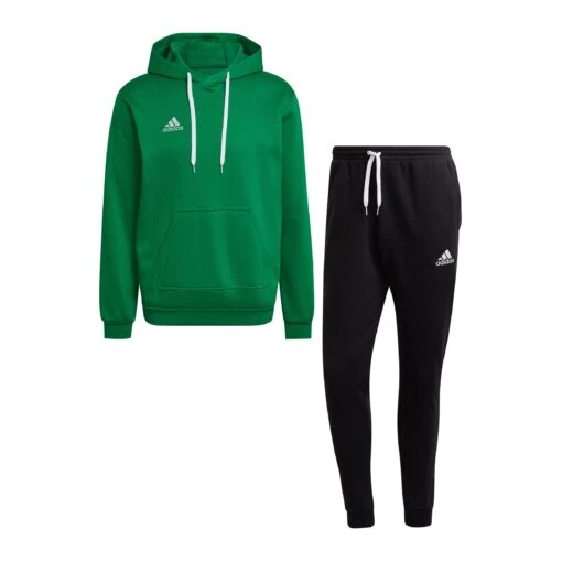 Adidas Entrada 22 Hoody Jogging Set Grün Schwarz -Sportbekleidungs Geschäft 10230261 adidas entrada 22 hoody jogging set gruen schwarz